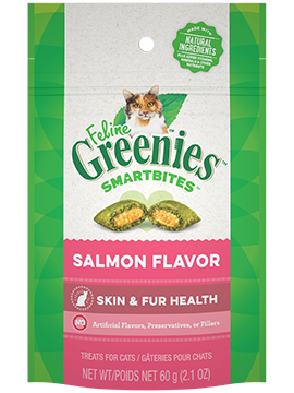 FELINE GREENIES™ SMARTBITES™ Healthy Skin & Fur Treats Salmon Flavor